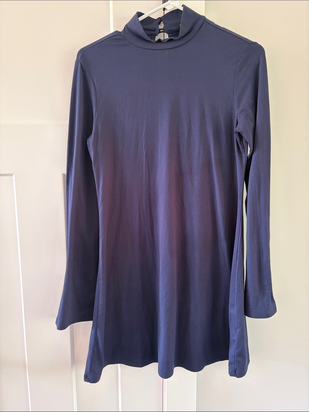 BeBop Navy Long Sleeve Mock Neck Dress